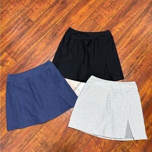 Outdoor Voices Black, Navy & Light Gray Athletic Skirts (3-Pack)